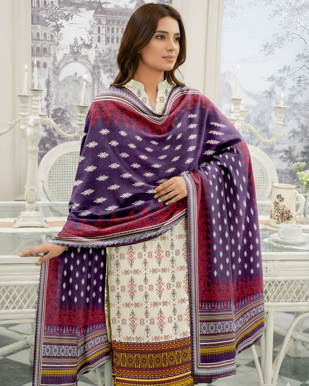 Printed Lawn Shirt with Lawn Dupatta