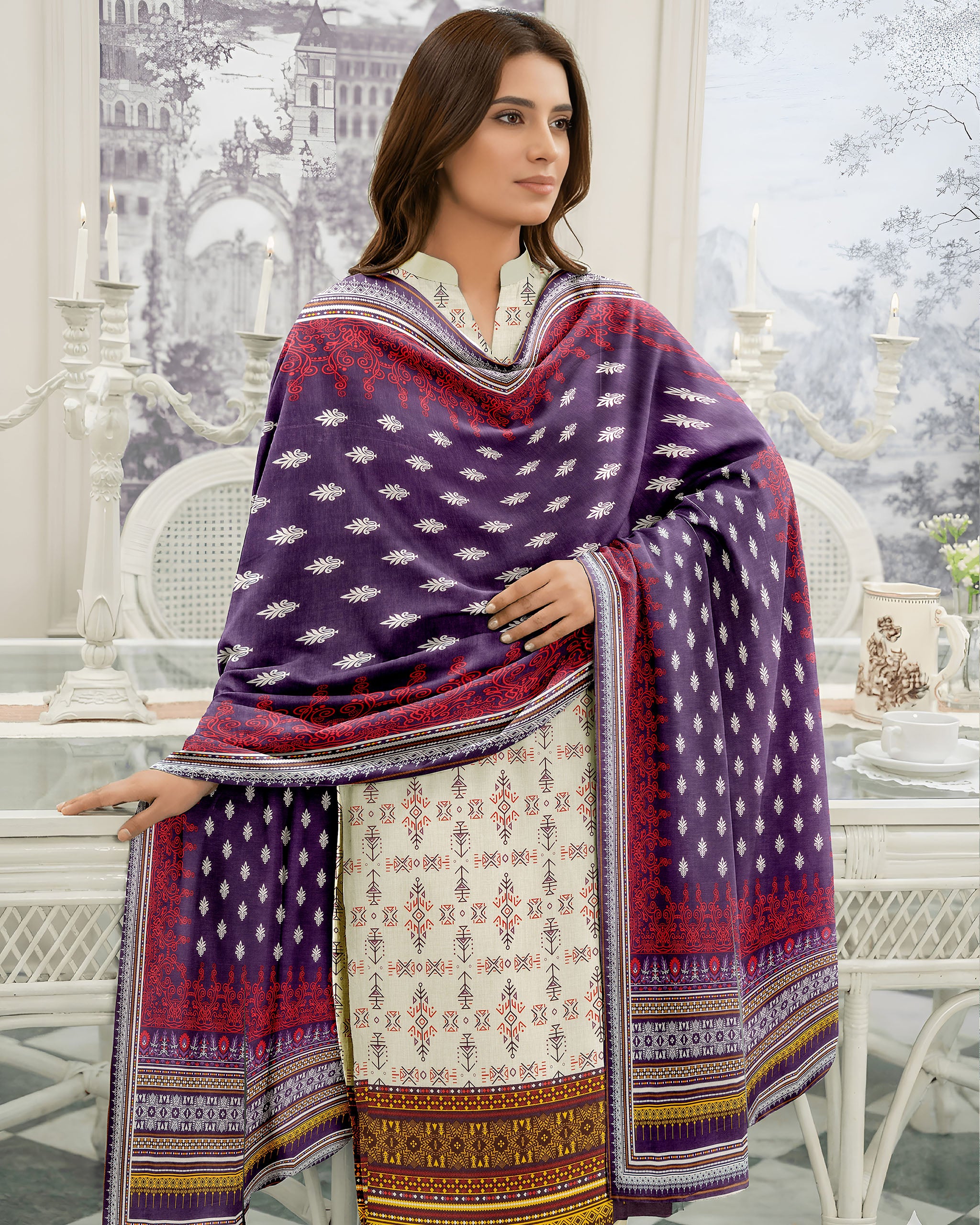 Printed Lawn Shirt with Lawn Dupatta