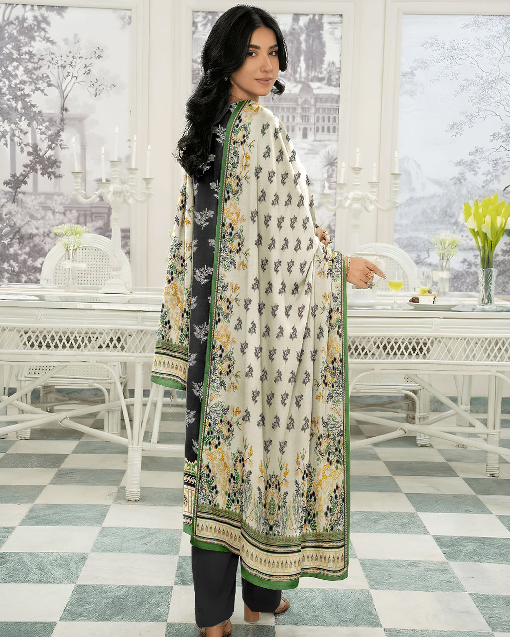Printed Lawn Shirt & Lawn Dupatta With Dyed Trouser
