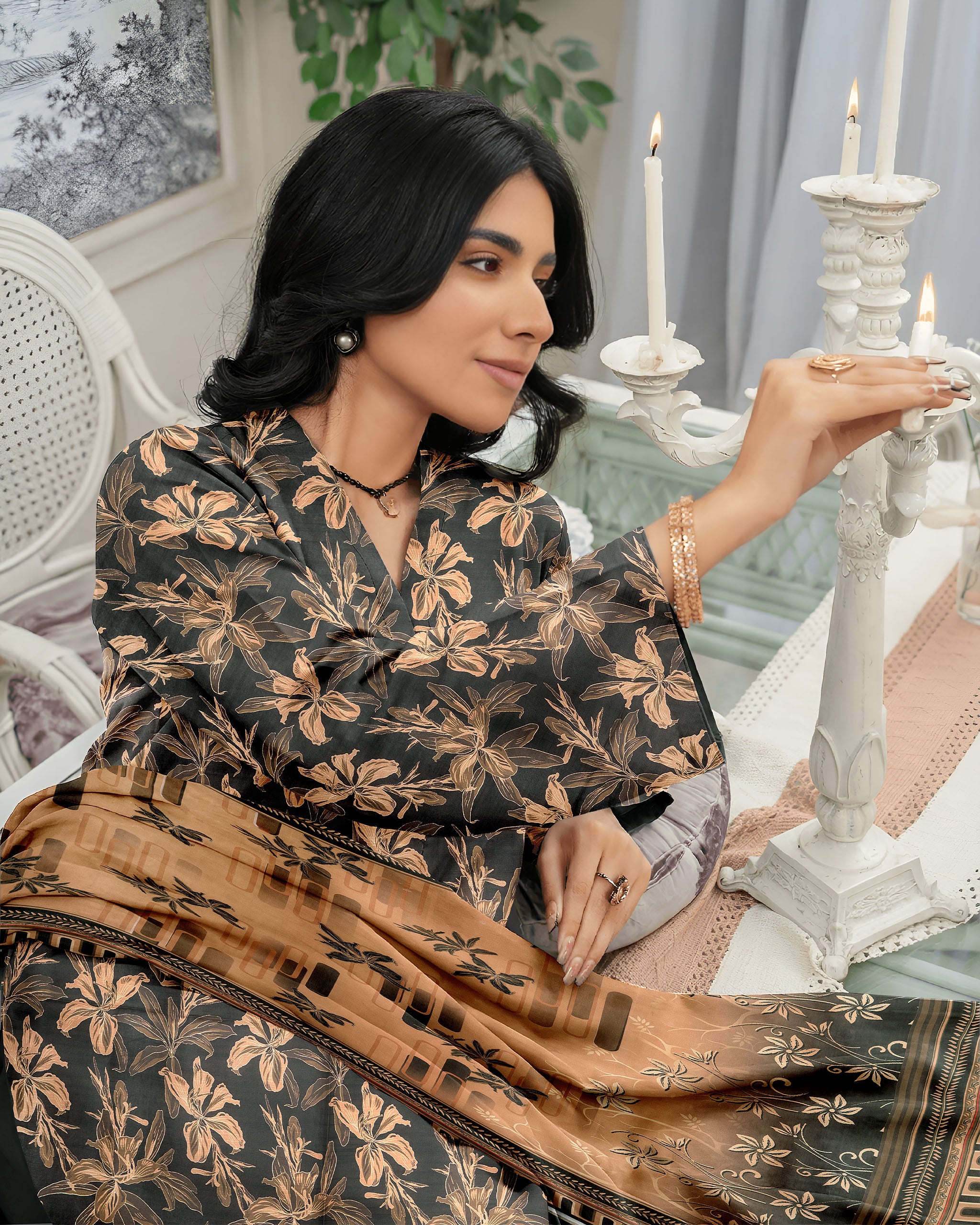 Luxury Print Slub Lawn Shirt & Slub Lawn Dupatta