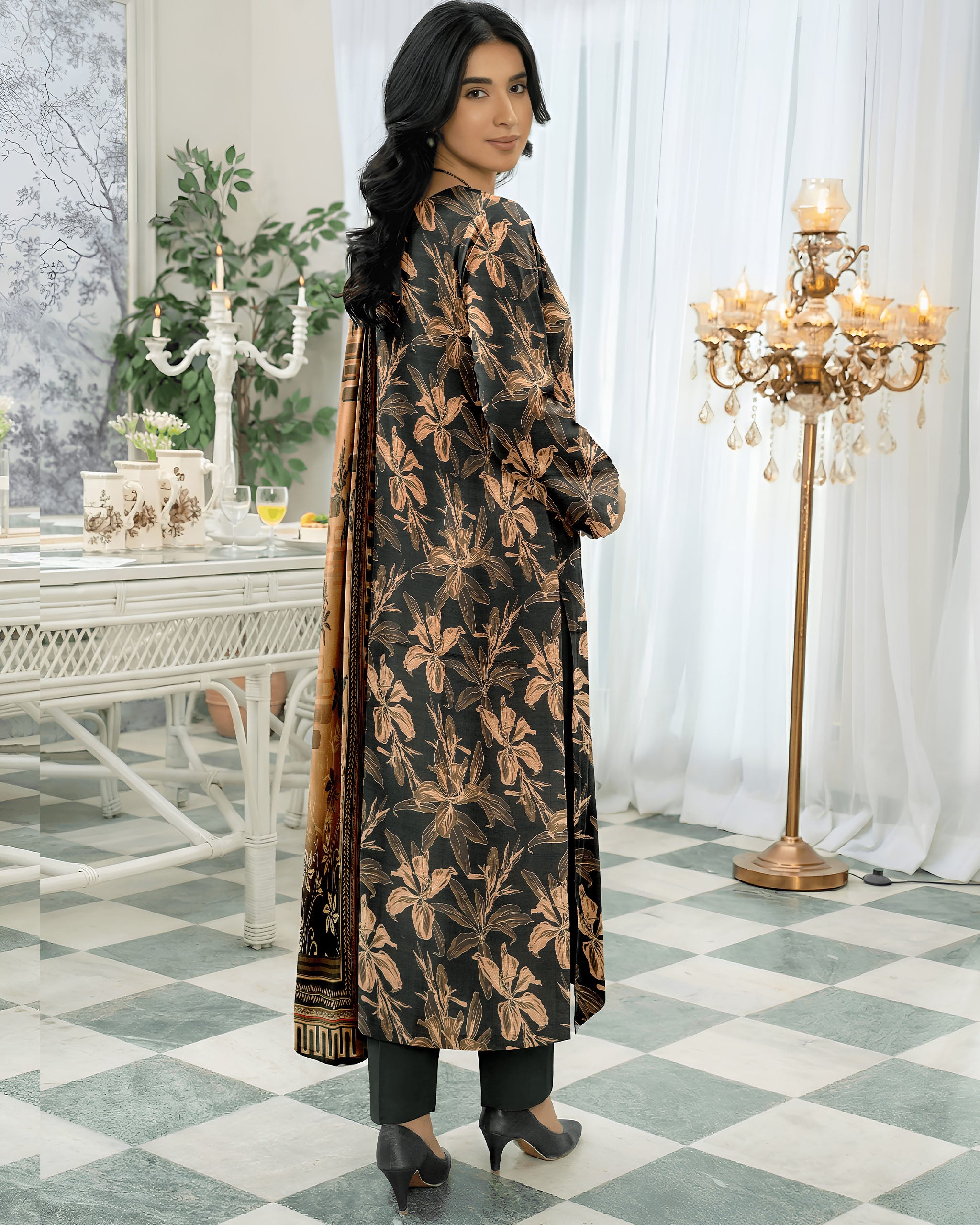 Luxury Print Slub Lawn Shirt & Slub Lawn Dupatta